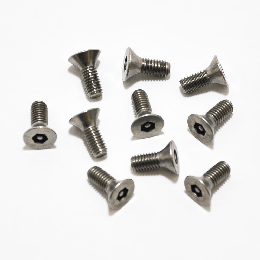 #10-32 X 1/2 Inch Flat Head Allen Screw with Center Reject Stainless Steel, 10 Pack, Acorn