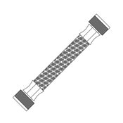 Hose, 1/2" NPS X 15 3/4" Braided Stainless Steel, Acorn