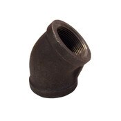 3/4 Inch Black Malleable 45 Elbow SCH40