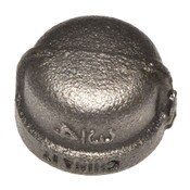 3/4 Inch Black Malleable Cap SCH40