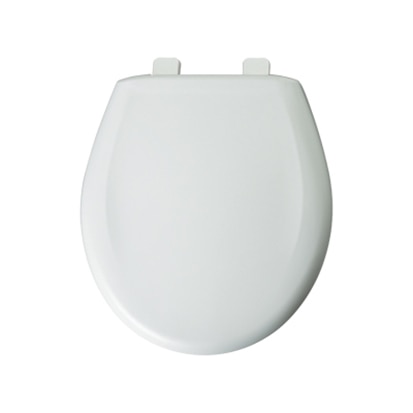 Toilet Seat, RND, CF w/ Cover, White, Plastic