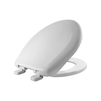 Toilet Seat, RND, CF w/ Cover, White, Plastic