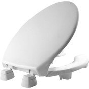 Toilet Seat, Elongated, Medic-Aid Open Front with Cover, DrGd, 2 Inch Lifts, White, Plastic, Bemis