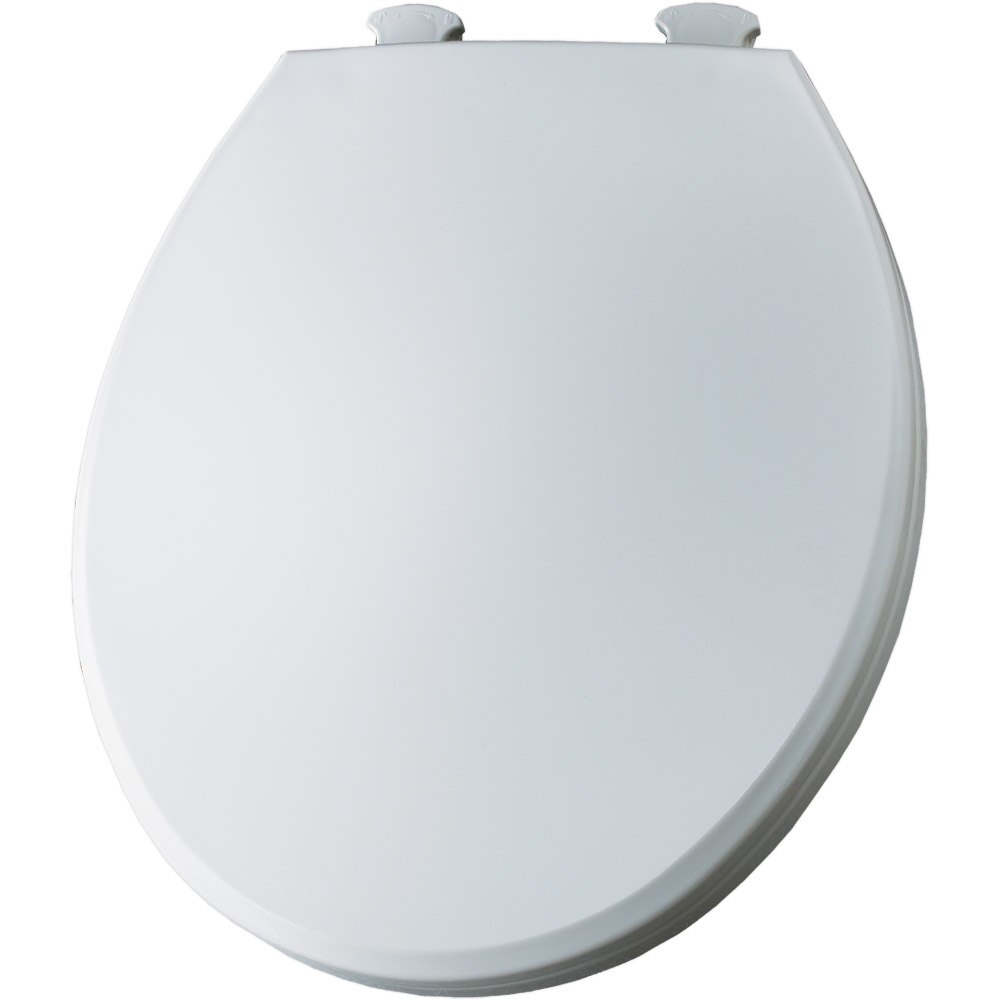 Toilet Seat, RND, CF w/ Cover, White, Plastic