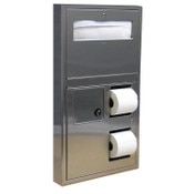 Seat-Cover Dispenser, Sanitary Napkin Disposal and Toilet Tissue Dispenser, Bobrick