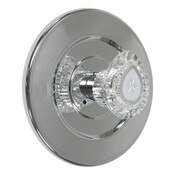 Tub and Shower Trim Kit Chrome with Clear Acrylic Long/Shallow Broach Handle, Handle Screw, Round Flat Escutcheon, Escutcheon Sleeve, Escutcheon Screws Fits Moen Chateau