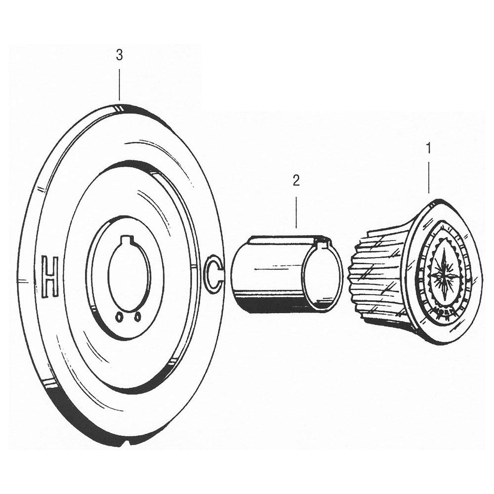 Tub and Shower Trim Kit Chrome with Clear Acrylic Long/Shallow Broach Handle, Handle Screw, Round Flat Escutcheon, Escutcheon Sleeve, Escutcheon Screws Fits Moen Chateau