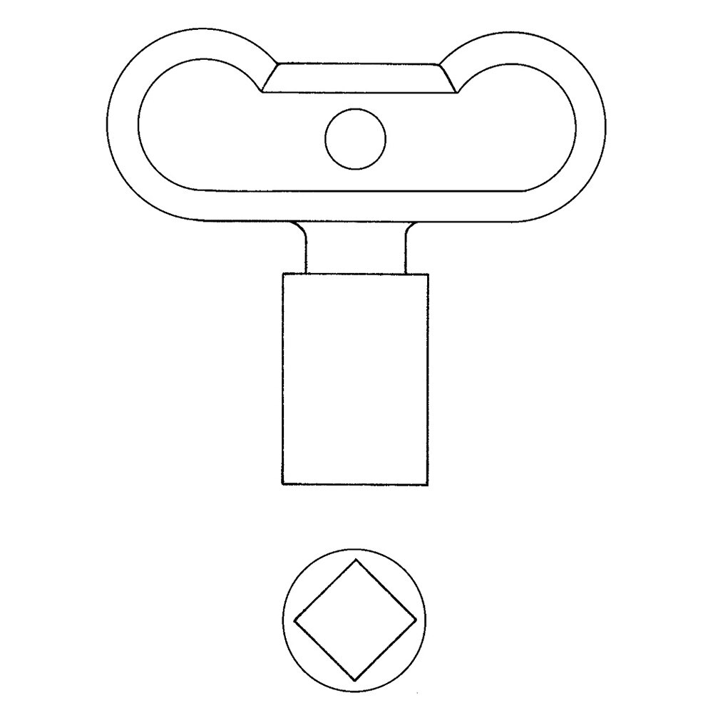 Tee Handle Key, 5/16 Inch, Zamac