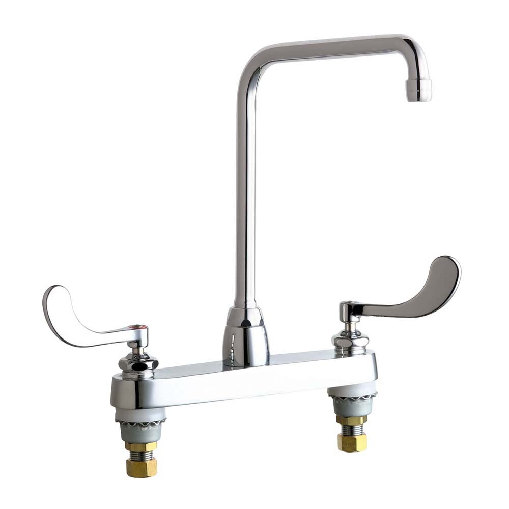 Deck Mount Manual Sink w/ 8 In Centers Quaturn Cartr. 8 In H