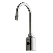 Touch-Free, Programmable Faucet With Above-Deck Electronics, 5-1/4" Rigid/Swing Gooseneck Spout, Si