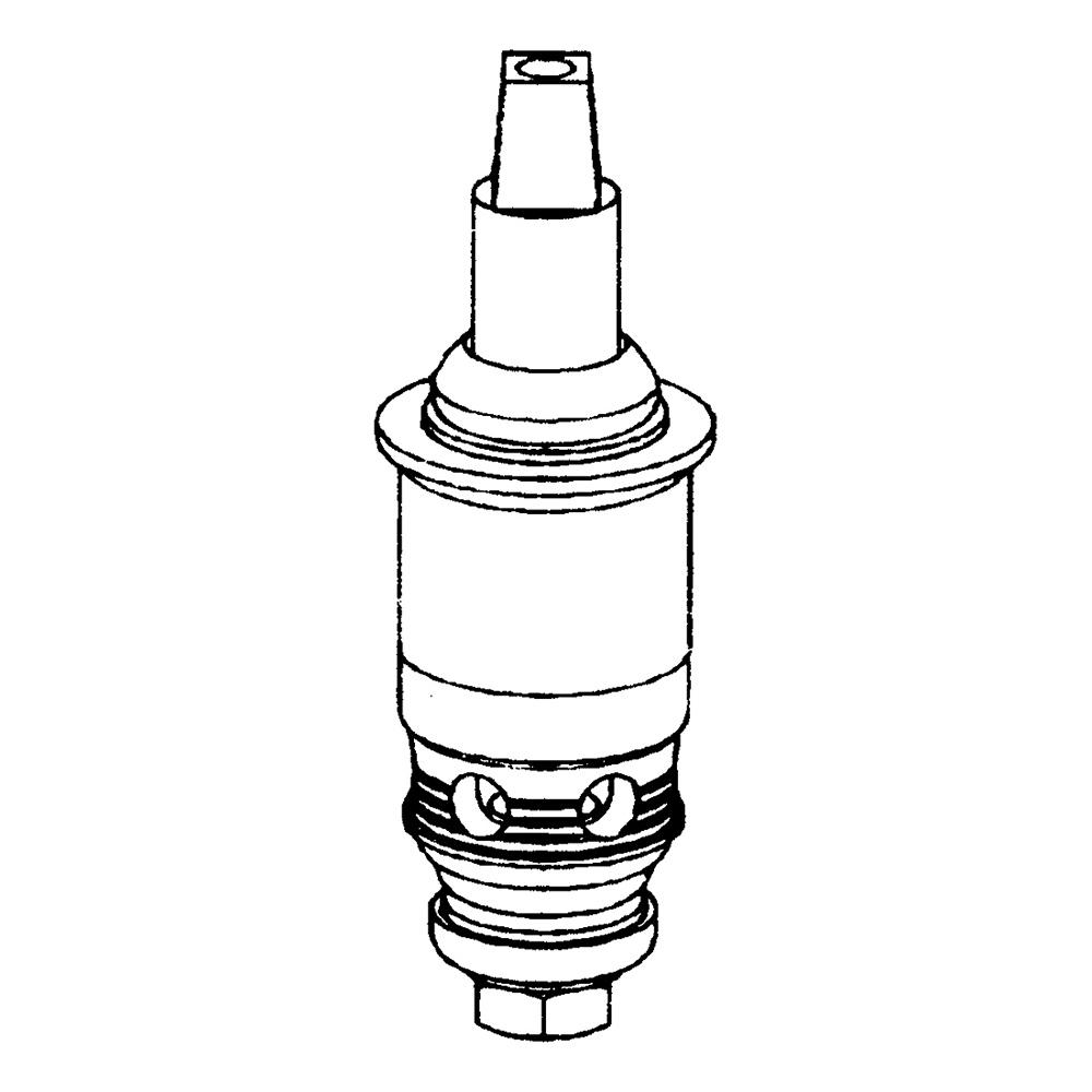 Slow Compression Operating Cartridge, Left-Hand, 180 Degree Turn, Short Stem for Exposed Caps, Chicago