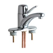 Deck-Mounted Manual Sink Faucet With 4" Deck Plate, Polished Chrome, 3/8" Compression Flexible Stai