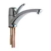 Deck-Mounted Manual Sink Faucet, Single-Hole Mounting, 3/8" Compression Flexible Stainless Steel Su