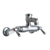 Wall-Mounted Manual Sink Faucet With 3-3/8" Centers, Ceramic 1/4-Turn Operating Cartridge, Right-Ha