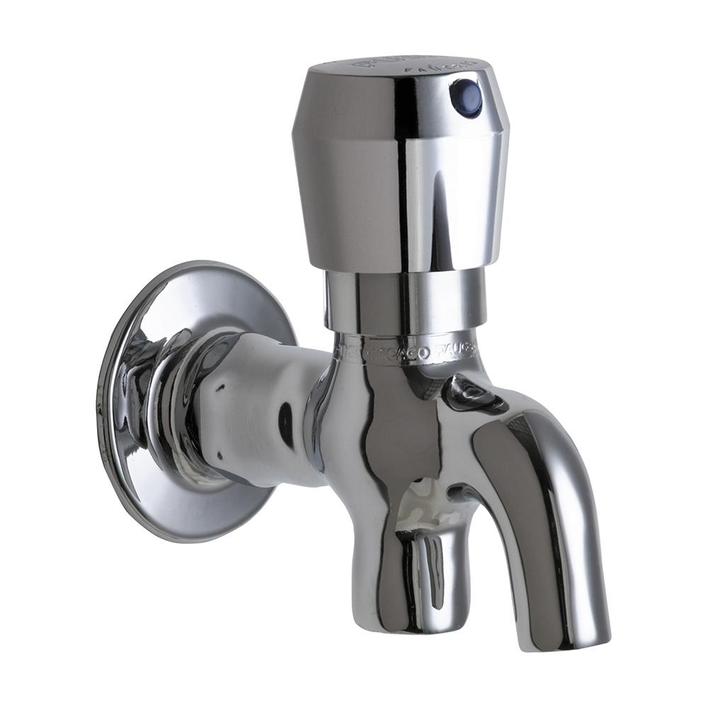 Single-Hole Wall-Mounted Glass Filler, 0.25 Gal/Cycle Max., Polished Chrome, 1-3/4" MVP Metering Push Handle (765-Pshjkcp), MVP Metering Cartridge and Actuator Assembly (667-780KJKABNF), Chicago