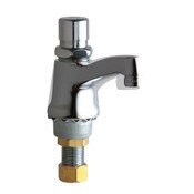 Deck-Mounted Metering Sink Faucet, Single-Hole, Single-Supply, Polished Chrome, Naiad Metering Cart