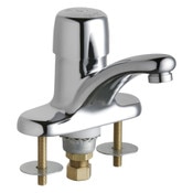 Deck-Mounted Metering Sink Faucet With 4" Centers, Pressure Compensating Econo-Flo Non-Aerating Lam