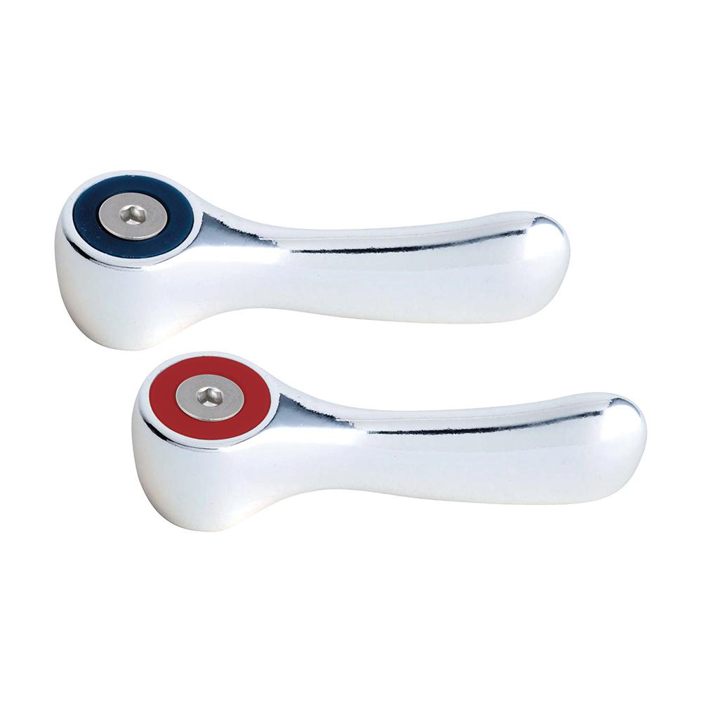 2-3/8 Inch Lever Handle (pair), Eight-Point, Tapered Broach, Metal, Chicago