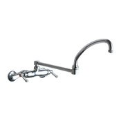 Wall-Mounted Manual Sink Faucet With Adjustable Centers, 3-3/8" Body, Adjustable Arms 3" - 8-3/8" C
