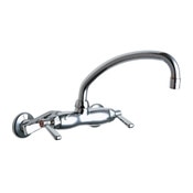 Wall-Mounted Manual Sink Faucet With Adjustable Centers, 2-3/8" Lever Handle (369-Prjkcp), 2-1/2" O