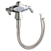 Single Hole, Deck Mount Manual Sink, 3/8 In Supply Hoses, Quaturn Cartridges, 2 3/8 In Lever Handle