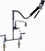 Pre-Rinse Fitting With 8" Fixed Centers, 8" Fixed Centers, Polished Chrome, Ceramic 1/4-Turn Operat