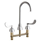 Deck-Mounted Manual Sink Faucet With 8" Centers, 1/2" Npsm Supply Inlets And Coupling Nut For 3/8"