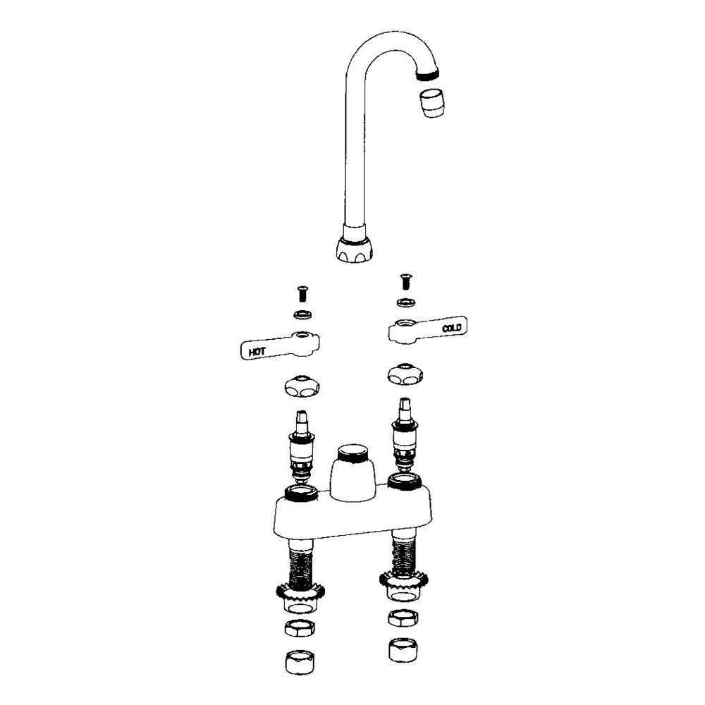 Deck Mount Manual Sink w/ 4 In Centers 1.5 GPM 3 1/2 In GN S