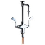Single-Hole, Deck-Mounted Manual Laboratory Faucet, Polished Chrome, Ceramic 1/4-Turn Operating Car