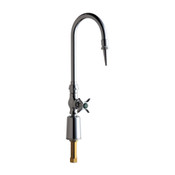 Deck-Mounted Manual Laboratory Faucet, Single-Hole, Single-Supply, 5-1/4" Rigid/Swing Gooseneck Spo
