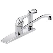 134/100/300/400 Series: Single Handle Kitchen Faucet with Integral Spray 1.8 GPM Chrome