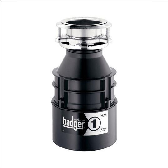 Garbage Disposal 1/3 Horse Power Galvanized Steel, Badger InSinkErator