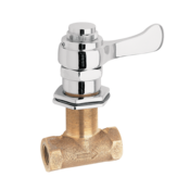 Faucet Valve, Model 5851Lf, Panel Mounted Valve, Self-Closing, Polished Chrome-Plated Vandal-Resist