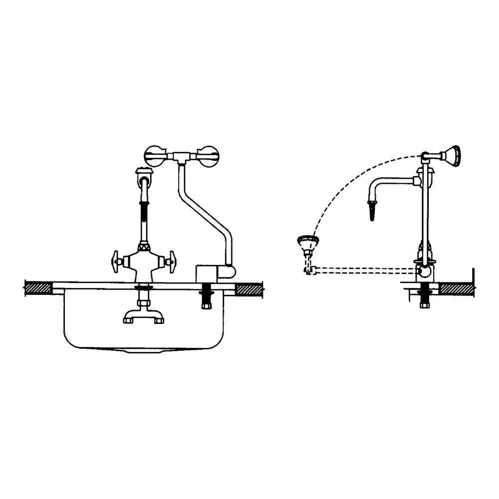 AXION MSR Sink Mount Eye/Face Wash, Model 7610, Barrier-Free