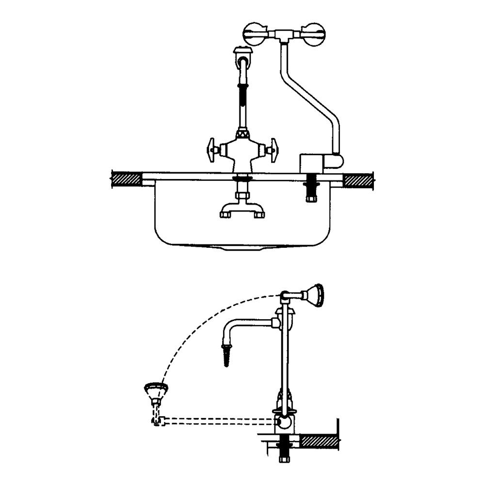 AXION MSR Sink Mount Eye/Face Wash, Model 7610, Barrier-Free