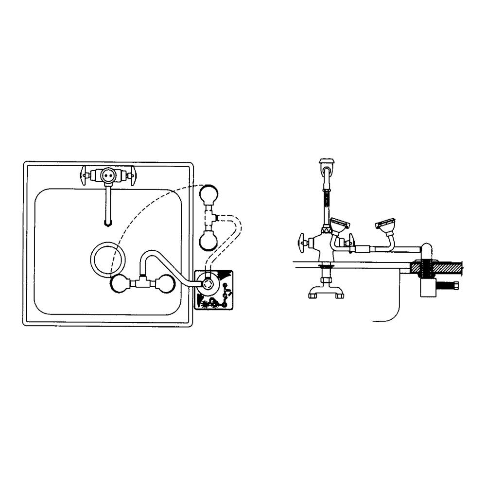 AXION MSR Sink Mount Eye/Face Wash, Model 7611, Single Actio