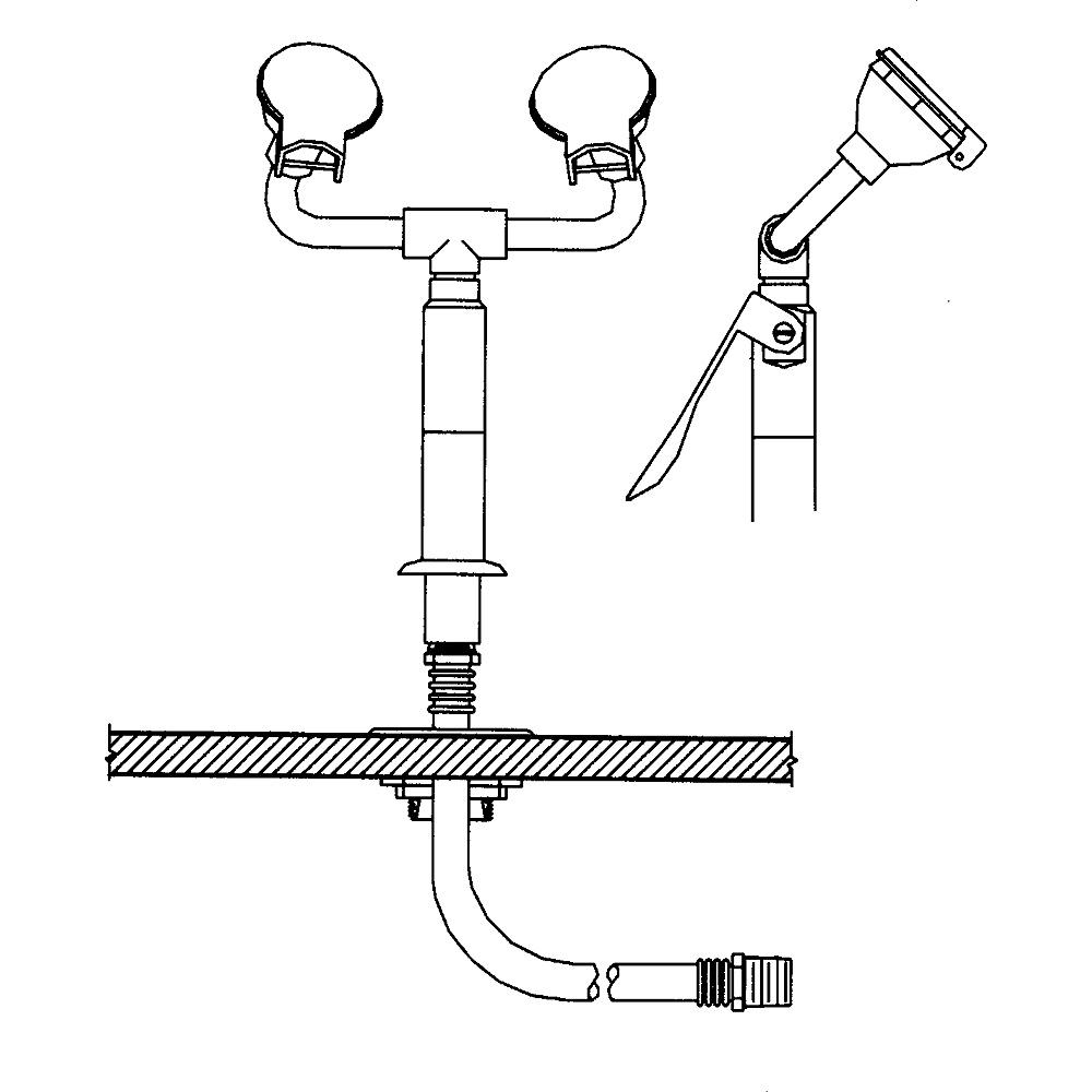 AXION MSR Deck Mount Eye/Face Wash, Model 8904, Counter-Moun