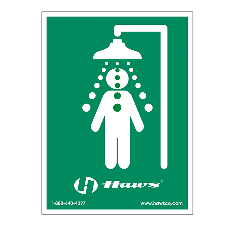 Shower Sign, Model Sp177 Vertical Universal Emergency Shower