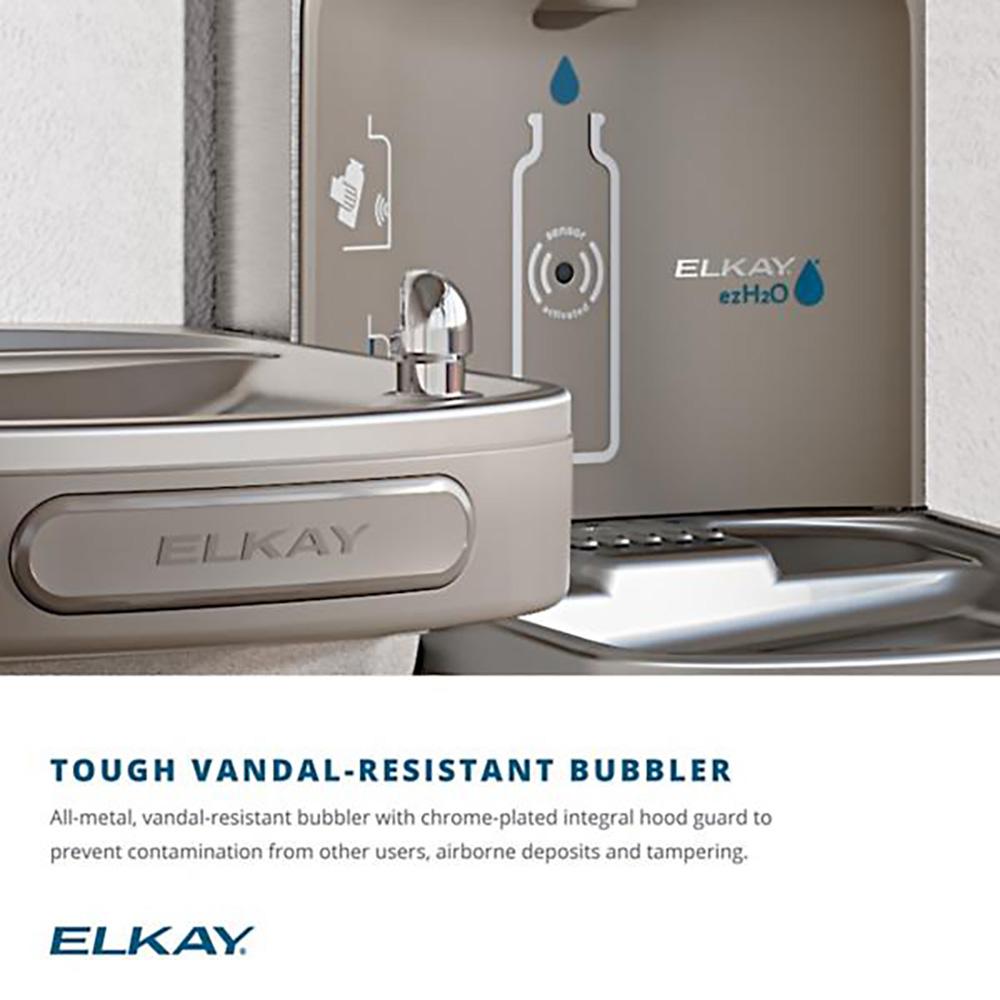 EZH2O Bottle Filling Station with Single ADA Vandal-Resistant Cooler Filtered Non-Refrigerated, Light Gray, Elkay