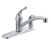 Chateau Single Handle Kitchen Faucet Lever Single Mount with Side Spray Chrome, Moen