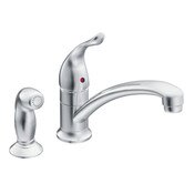 Chateau Single Handle Kitchen Faucet Lever Single Mount with Side Spray 1/2 Chrome, Moen