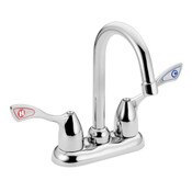 Sani-Stream Two Handle Faucet Clnc 4 Inch Wrist Blade Handle Faucets Chrome, Moen