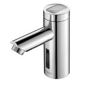 Optima Solar-Powered Deck-Mounted Mid Body Lavatory Faucet, Integrated Side Mixer, Polished Chrome Finish, 0.5 GPM, Aerated Spray, Infrared Sensor