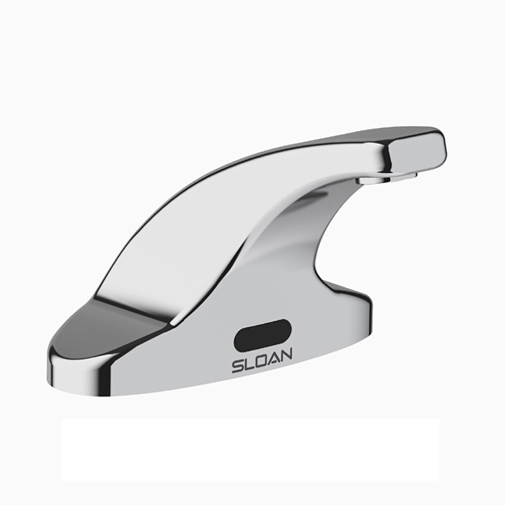 SF-2350 Single Hole Deck Mounted Mid Integrated Base Body Faucet with Below Deck Mixing Valve, 0.5 GPM, Battery Powered, Infrared Sensor, Polished Chrome, Sloan