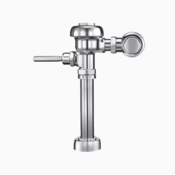 Sloan 1.28 GPF, Dual-Filtered Fixed Bypass Diaphragm, Polished Chrome Finish, Fixture Connection Top Spud, Single Flush, Sloan Exposed Manual Water Closet Flushometer