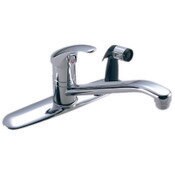 Symmetrix Single Lever Kitchen Faucet 8 Inch Mount Ceramic Cartridge 1/2 Inch IPS Inlet Connections