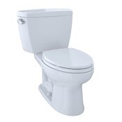 Eco Drake Elongated White China Toilet Bowl and Tank Set, 1.28 GPF, 12 Inch Rough In, ADA