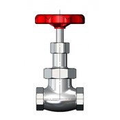 1/2" Globe Valve, Chrome, Red Handle