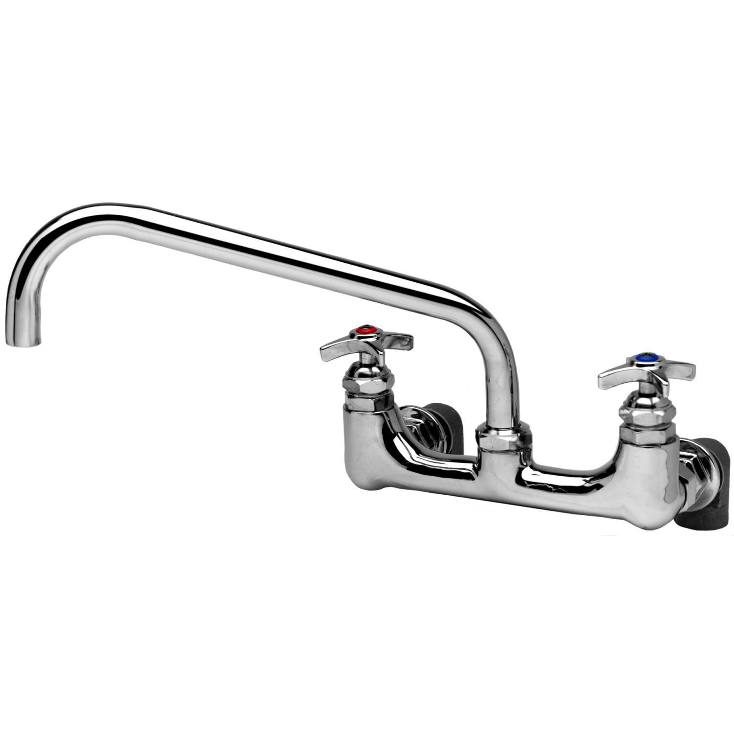 Big-Flo Mixing Faucet, Wall Mount, 8" Centers, 12" Swing Noz