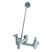 Service Sink Faucet, Wall Mount, 8" Centers, Built-In Stops, Vacuum Breaker